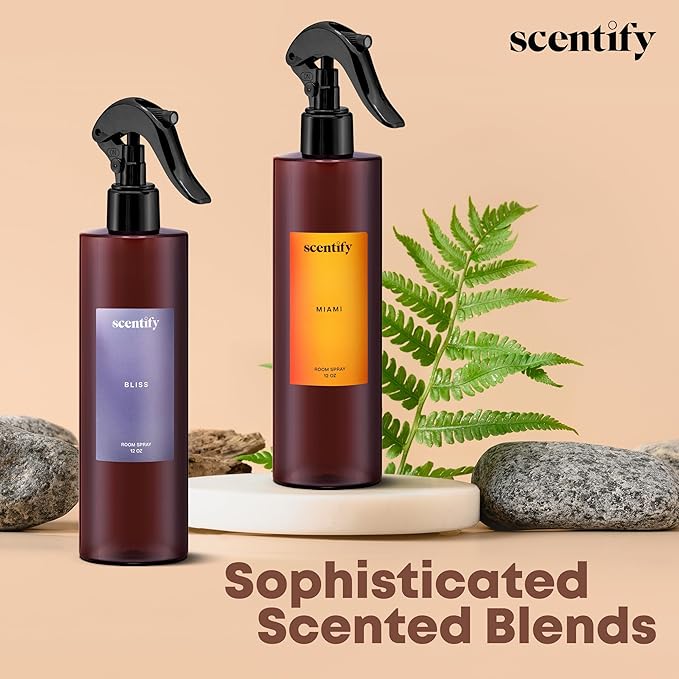 Scentify Miami Odor Neutralizing Room Spray – Luxury Cashmere, Floral & Musky Wood Fragrance, Instant Odor Eliminator for Home, Office & Car – 12 oz