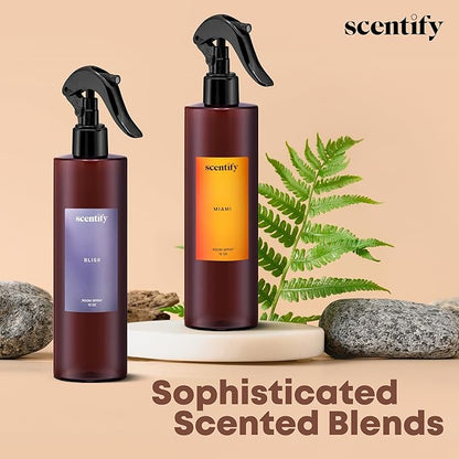 Scentify Miami Odor Neutralizing Room Spray – Luxury Cashmere, Floral & Musky Wood Fragrance, Instant Odor Eliminator for Home, Office & Car – 12 oz
