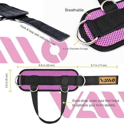 VAIIO Ankle Straps for Cable Machines,Adjustable Comfort fit Neoprene, Reinforce Double D-Ring - Premium Ankle Cuffs to Improve Abdominal Muscles, Lift The Butts, Tone The Legs for Men & Women
