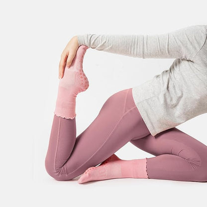 CoolMate Pilates Socks with Grips for Women, Yoga Socks, Crew Non Slip Women for Workout, Barre, Pilates Gifts
