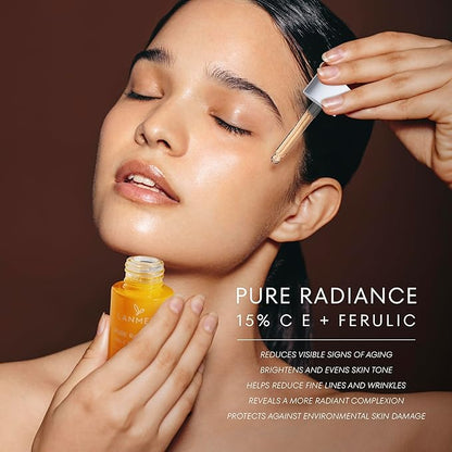 Vitamin C Serum With Ferulic Acid: CE Ferulic Face Serum With 15% Ascorbic Acid, Vitamin E, Hyaluronic Acid - Vit C Serum for Deep Hydration, Brightening, Anti-aging, Anti Wrinkle, Skin Repair 1 Fl Oz