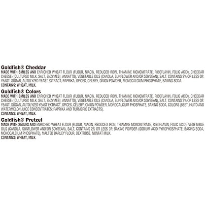 Goldfish Crackers Big Smiles Variety Pack with Cheddar, Colors, and Pretzels, Snack Packs, 30 Ct