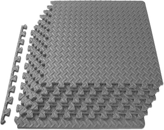 ProsourceFit Puzzle Exercise Mat ½ in, EVA Interlocking Foam Floor Tiles for Home Gym, Mat for Home Workout Equipment, Floor Padding for Kids