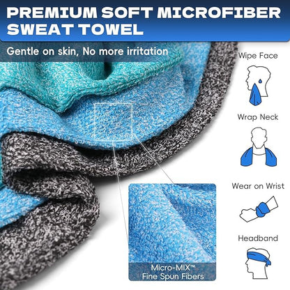Microfiber Gym Towels for Showering Working Out Quick Dry Negative ions Large Middle Small Sizes Lightweight Gym Towel for Men Women Tennis Sports Towels for Body Hot Yoga Fitness Essentials