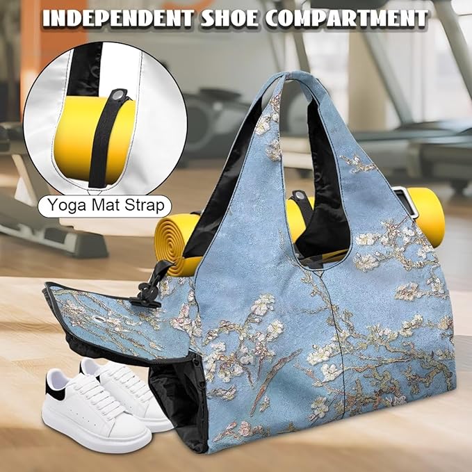 Yoga Mat Bag for Women Men Large Carryall Tote with Adjustable Shoulder Strap for Gym Yoga Travel Pilates Office