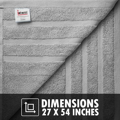 Infinitee Xclusives 100% Cotton Luxury Bath Towels Set of 2 (27x54 Inches) (Charming Grey, Bath Towels - Pack 2)