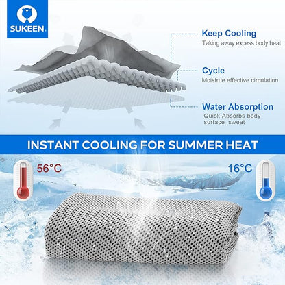 Sukeen [4 Pack Cooling Towel (40"x12"),Ice Towel,Soft Breathable Chilly Towel for Yoga,Sport,Running,Gym,Workout,Camping,Fitness,Workout & More Activities