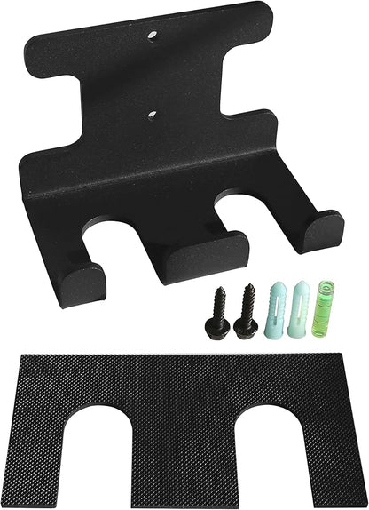 Barbell Rack Doule Hook Wall Mount Heavy Duty Vertical Barbell Holder Weight Bar Holder for Olympic Barbell, Curl bar, Commercial or Home Gym Accessory