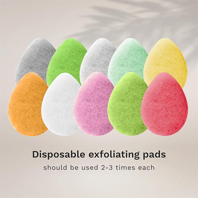 KOL Face Scrubber, Lemon Infused Exfoliating Facial Cleansing Pads, Disposable Exfoliator Face Sponge for Daily Cleaning and Makeup Removal, 6 Count\