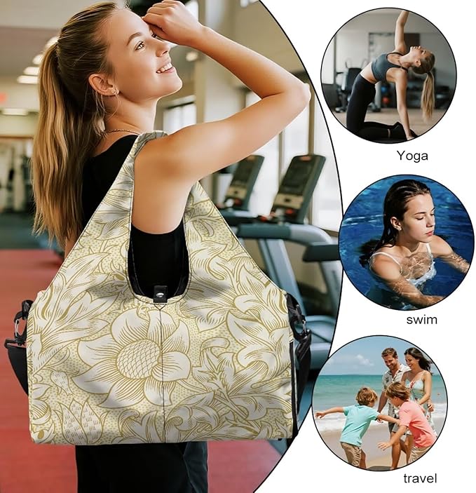 Yoga Mat Bag for Women Men Large Carryall Tote with Adjustable Shoulder Strap for Gym Yoga Travel Pilates Office