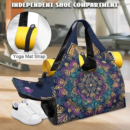 Yoga Mat Bag for Women Men Large Carryall Tote with Adjustable Shoulder Strap for Gym Yoga Travel Pilates Office
