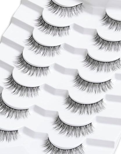 Onlyall Lashes Mink False Eyelashes Natural Wispy Lashes Soft Faux Mink Lashes Fluffy False Lashes DK72