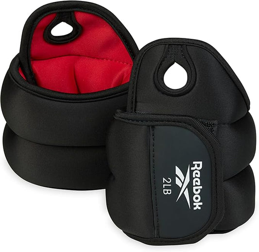 Reebok Wrist Weights, Wearable Weights with Thumb Loop for Arm Fitness, Boxing, Yoga, Walking & More, Polyester Spandex Wrist Wraps, Home Workout Essentials & Gym Accessories for Women & Men