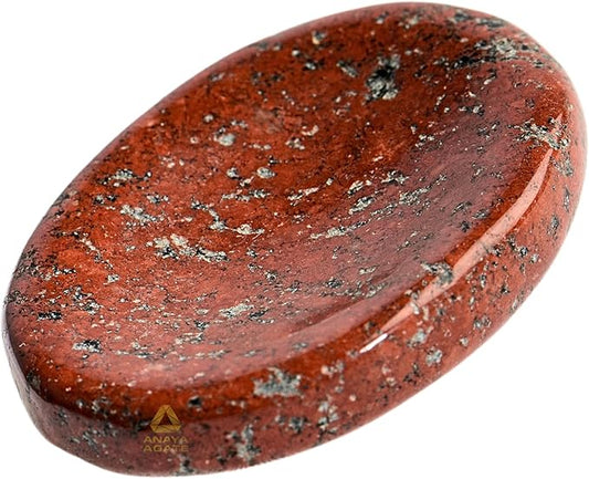 Red Que Sera Worry Stones – Crystal Thumb Worry Stone for Anguish, Stress – Relaxing & Soothing Balance Stones for Meditation, Relief – Healing Stones & Crystals for Men, Women