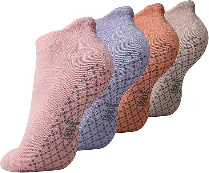 unenow Unisex Non Slip Grip Socks with Cushion for Yoga Pilates Barre Home & Hospital