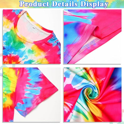 Hippie Costume for Men Women 4PCS Mens 60s 70s Outfit Set Colorful Hippie Shirt Sunglasses Headband Peace Necklace