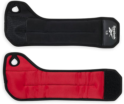 Reebok Wrist Weights, Wearable Weights with Thumb Loop for Arm Fitness, Boxing, Yoga, Walking & More, Polyester Spandex Wrist Wraps, Home Workout Essentials & Gym Accessories for Women & Men