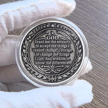 Serenity Peace Within The Storm Sobriety Chip AA Medallion with Serenity Prayer Perfect for AA Recovery and Motivation (Single Coin)