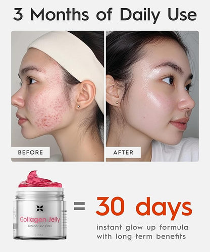 REVO Collagen Jelly 100ml– Korean Anti-Aging Plumping Formula with Hydrolyzed Collagen, Niacinamide, Hyaluronic Acid & Vitamin C – Skincare for Glass Glow Skin, Wrinkle Repair & Even Tone
