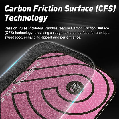 Pickleball Paddles 2025,Raw Carbon Fiber Surface（CFS） 16mm T700 High Grit & Spin, Pro Pickle Ball Paddles Designed for Ultimate Spin & Consistency
