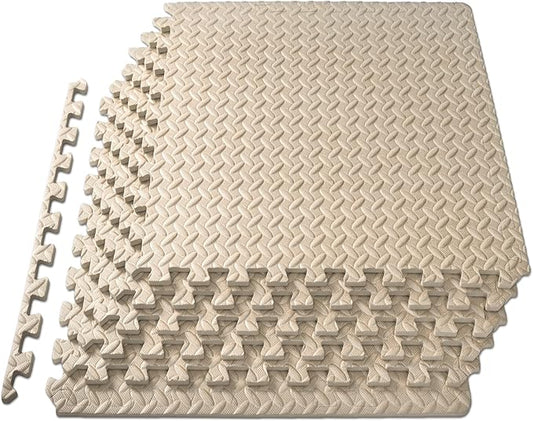 ProsourceFit Puzzle Exercise Mat ½ in, EVA Interlocking Foam Floor Tiles for Home Gym, Mat for Home Workout Equipment, Floor Padding for Kids
