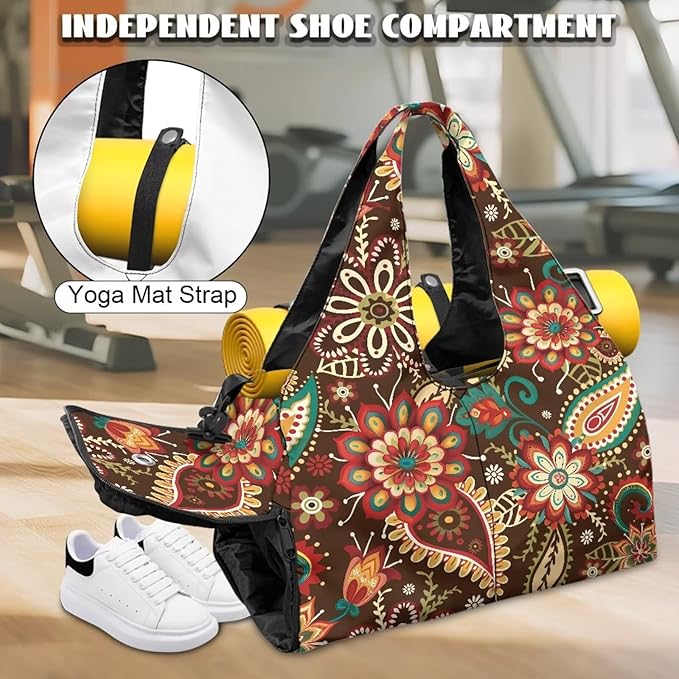 Yoga Mat Bag for Women Men Large Carryall Tote with Adjustable Shoulder Strap for Gym Yoga Travel Pilates Office