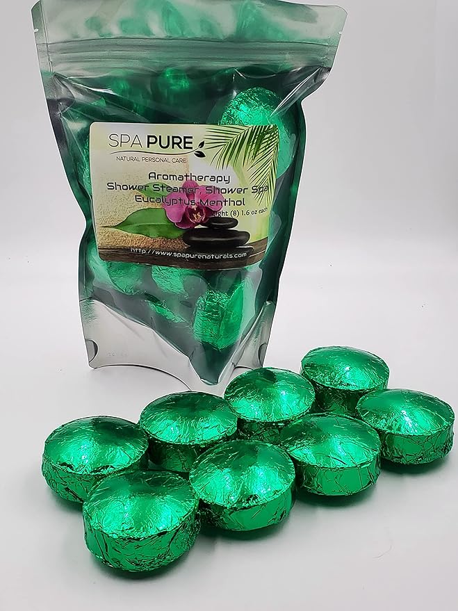 EUCALYPTUS SPEARMINT Aromatherapy Shower Bombs: 100% Natural/Organic Essential Oils - Transform Your Shower - Transform Your Mood (8 Count) Pack of 1