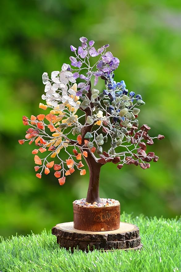 YATSKIA Crystal Tree - Bonsai Tree - Tree of Life - Seven Chakra Crystals - Feng Shui - Gemstones - Home Decor - Crystal Necklaces - House Warming Gifts New Home - Spiritual Gifts - Crystal Gifts