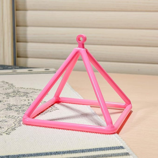 TOPFUND 10" Pink Crystal Singing Pyramid Sound Therapy Instrument with Carrying Case and Quartz Suede Mallet