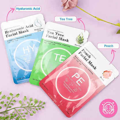 VESPRO 100 Pack Collagen Essence Sheet Facial Masks, Bulk Face Masks Skincare, Hydrating Face Masks for All Skin Types, Moisturizing and Soothing, Skin Care Spa Face Mask