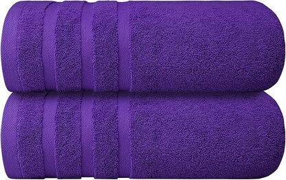 Infinitee Xclusives 100% Cotton Luxury Bath Towels Set of 2 (27x54 Inches) (Profound Purple, Bath Towels - Pack 2)