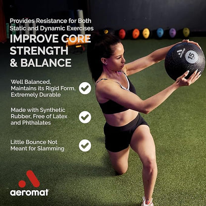 Aeromat Extreme Elite Medicine Balls for Exercise - 10" Diameter Workout Ball, Weighted Balls for Exercise, Weight Ball, Color-Coded Med Balls