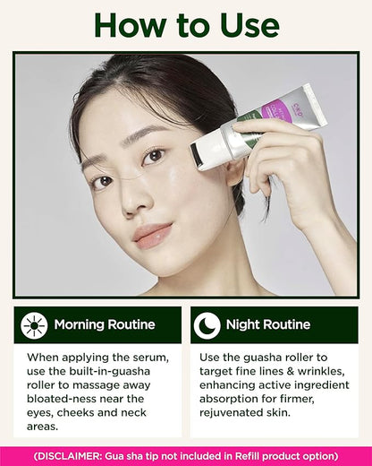 CKD Retino Collagen Gua Sha Face Serum [Refill] - Lifting Serum for Firming, Tightening, Anti-Aging, and Hydrating. Stainless Steel Roller. Korean Skin Care. 1.35 fl oz