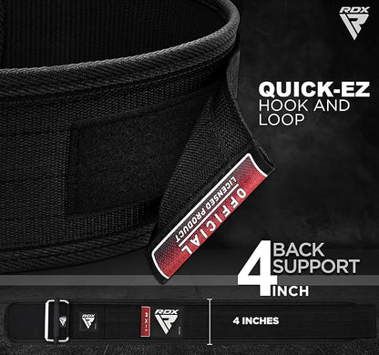 RDX Weight Lifting Belt - AUTO LOCK 4” Premium Adjustable Gym Belt for Olympic Cross Training - Support for Men Women Functional Fitness Workout - WOD Powerlifting Bodybuilding Weightlifting Deadlift