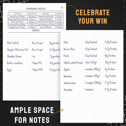 Nextnoid Hardcover Fitness & Food Journal - Workout & Meal Planner Notebook for Men & Women - A5 Sturdy Food Log Journal to Track Diet, Gym & Home Workouts - Green