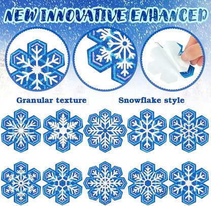 Crtiin 50 Pieces Anxiety Sensory Stickers for Anxiety Relief Items Mental Health Stickers Fidget Textured Strips for Office Classroom Desk Relieve Adult Stress(Snowflake)