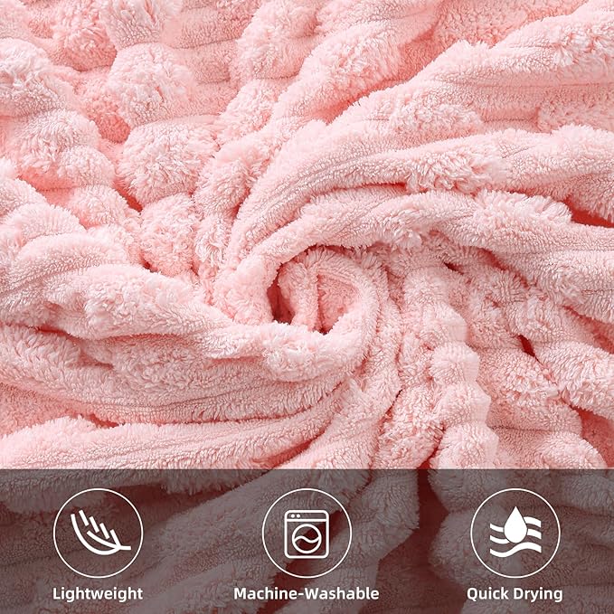 40x80 Inches Oversized Bath Sheets Extra Large Bath Towels Set of 6 for Adults Super Soft Quick Dry Lightweight Lint Free Absorbent Stripe Microfiber Shower Towels (Pink+White, 6 Piece)