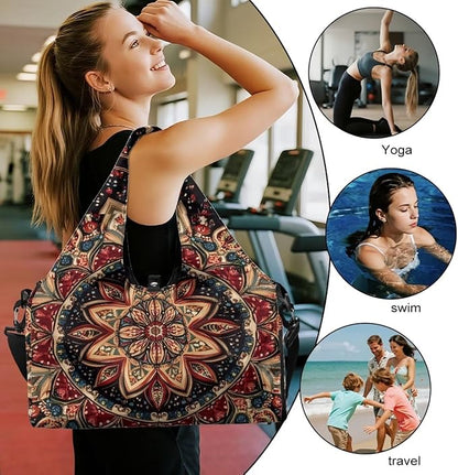 Yoga Mat Bag for Women Men Large Carryall Tote with Adjustable Shoulder Strap for Gym Yoga Travel Pilates Office