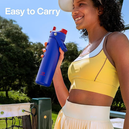 Insulated Water Bottle with Straw Stainless Steel Water Bottle, Leak-Proof, BPA-Free, Double Wall Vacuum Keeps Cold for 24 Hours for Sports, Travel, School (26 oz, Royal Blue)
