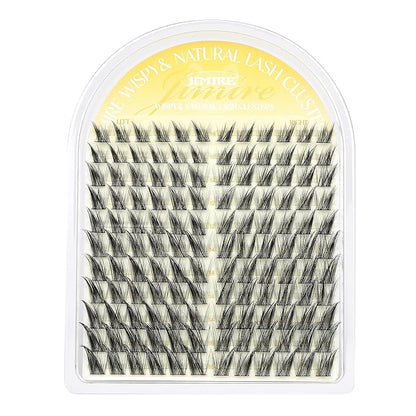 Cat Eye Natural Lash Clusters Wispy Eyelash Clusters 10-16MM Cluster Eyelash Extensions Left Right DIY Lash Extension Soft D-Curly Fox Eye Lashes Clusters 132Pcs Anime Individual Lashes