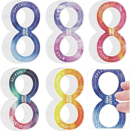 Crtiin 50 Pieces Anxiety Sensory Stickers for Anxiety Relief Items Mental Health Stickers Fidget Textured Strips for Office Classroom Desk Relieve Adult Stress(Minimalist Style)