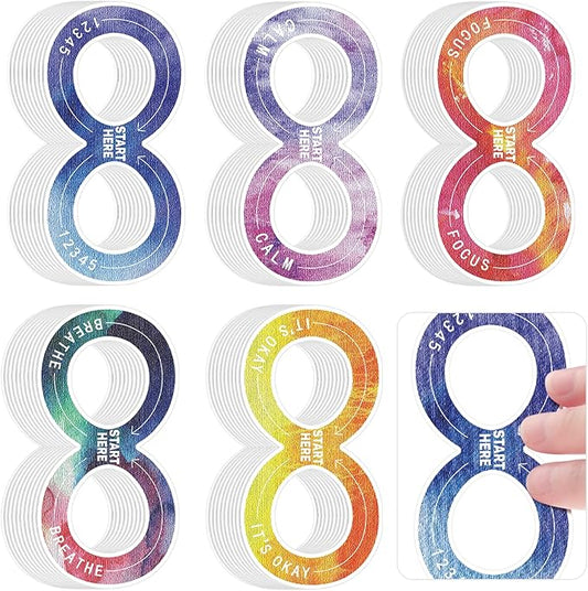 Crtiin 50 Pieces Anxiety Sensory Stickers for Anxiety Relief Items Mental Health Stickers Fidget Textured Strips for Office Classroom Desk Relieve Adult Stress(Minimalist Style)