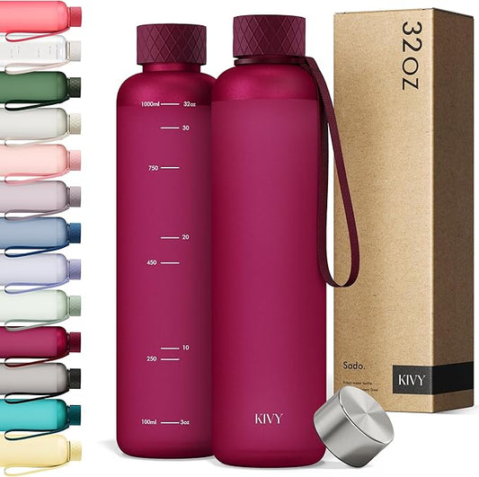KIVY Tritan Water Bottle 2nd Generation (Dark Ruby, 32oz)