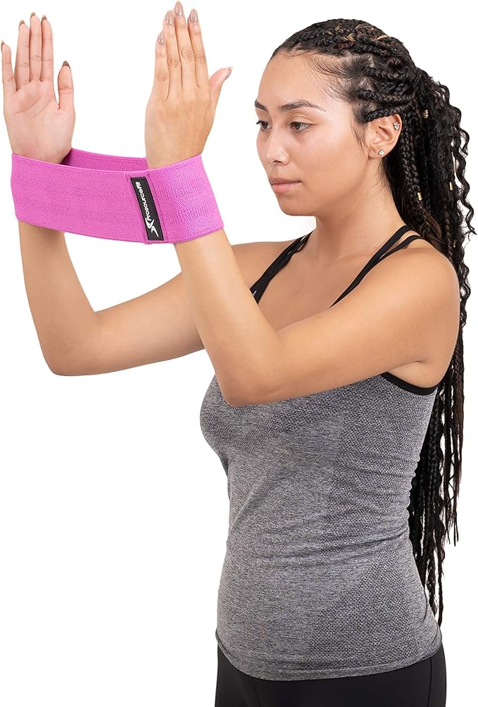 ProsourceFit Fabric Loop Resistance Bands Set with Anti-Slip Grip, Mini Workout Bands for Fitness Training to Tone Legs, Glutes and Booty
