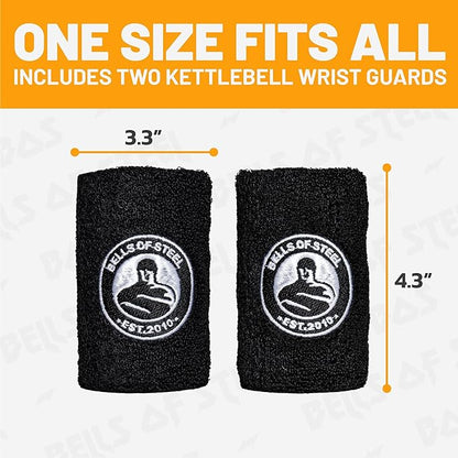 Bells of Steel Kettlebells Wrist Guard BellGuard Wrist Sweatband with Plastic Inserts for Shock Absorption | Gym Wrist Wraps, Wrist Brace for Working Out | One-Size-Fits-All, Pair of Wrist Guards