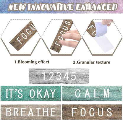 Crtiin 50 Pieces Anxiety Sensory Stickers for Anxiety Relief Items Mental Health Stickers Fidget Textured Strips for Office Classroom Desk Relieve Adult Stress(Wood Grain)