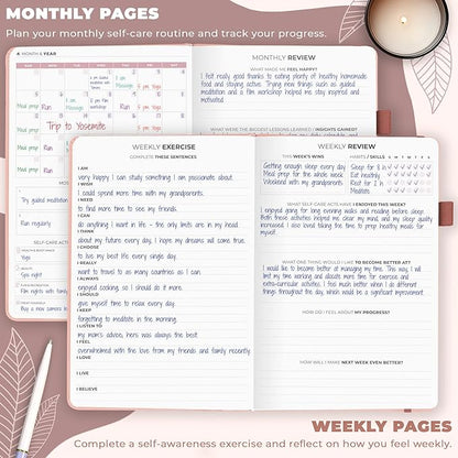 Clever Fox Self-Care Journal – Daily Reflection Notebook – Mental Health & Personal Development Planner, Meditation & Mood Log, A5 (Rose Gold)