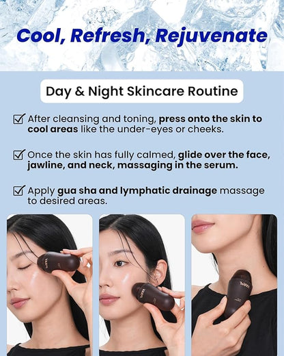 Ice Roll Serum | Cooling & Hydrating Roll-On Serum for Face, Puffy Eyes, Bakuchiol & Collagen for Firming & Lifting, Facial Roller for Depuffing, Under Eye Bag Treatment | Korean Skin Care