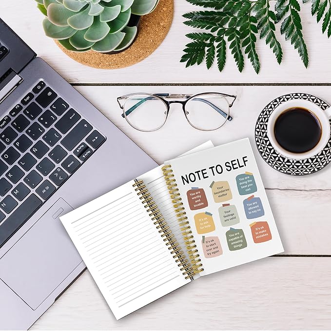 Note to Self Mental Health Self Love Journal, Mental Health Gifts, Therapy Journal for Mental Health, Therapy Notebook, Mental Health Journal for Women, Spiral Notebook 5.5x8.3 with 164 Pages