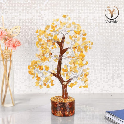 YATSKIA Yellow Aventurine Crystal Tree of Life - Gemstone Tree Home Decor - Feng Shui Crystals - Positive Energy Gifts - Reiki Gifts